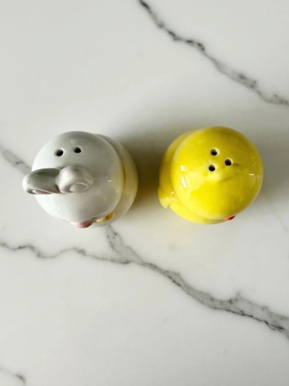 Ceramic Easter Bunny & Chick Salt & Pepper Shaker Set